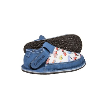 Cuddle Shoes - Gyermek cipő, Autó minta, Valódi bőr, 27, Kék