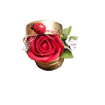 Martisor din sapun parfumat cu trandafir in cutie Martisor din sapun parfumat cu trandafir in cutie