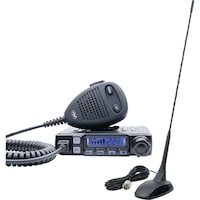 Pachet statie radio CB PNI Escort HP 7120 ASQ, RF Gain, 4W, 12V si antena CB PNI Extra 48 cu magnet inclus, 45cm, SWR 1.0