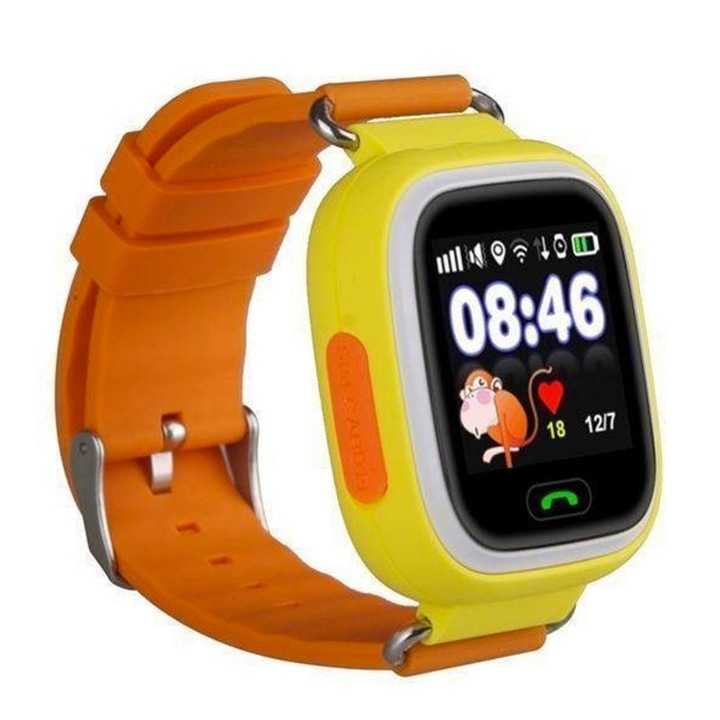 Ceas Smartwatch Kids Q90, Localizare GPS, Galben