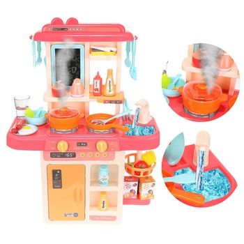 Bucatarie Interactiva si Multifunctionala, FUN COOKING, Sunete Realiste Fierbere si Prajire, Apa la Robinet, Scoate Aburi, Tabla pentru Scris, 42 Piese, 63 cm Inaltime, Roz Bucatarie Interactiva si Multifunctionala, FUN COOKING, Sunete Realiste Fierbere si Prajire, Apa la Robinet, Scoate Aburi, Tabla pentru Scris, 42 Piese, 63 cm Inaltime, Roz