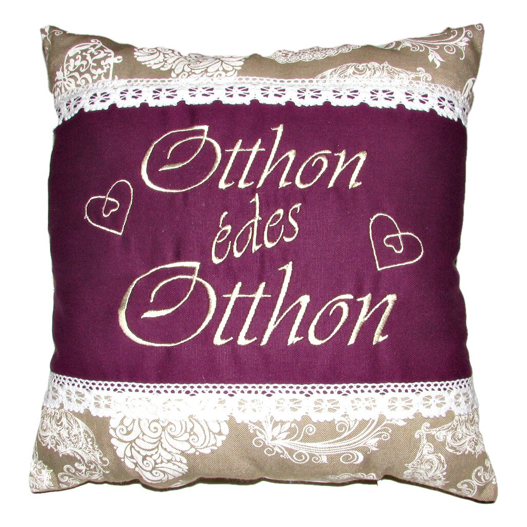 Perna brodata, Otthon édes otthon, design 2, dantela 02-mov, 40x40 cm, Happy Gifts