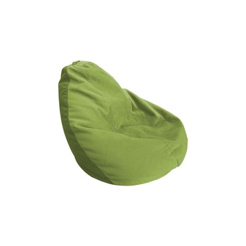 Fotoliu Puf Bean Bag Dodopuf MobAmbient, Verde, tip para, cu maner, material textil, pentru adulti si copii, umplut cu perle din polistiren, diametru 80 cm