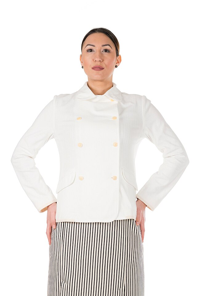 Jacheta White bio jacket Steffboutique , Material 100% bumbac, Alb, 38 EU