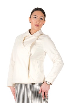 Jacheta Atipic, asymmetric&original jacket Steffboutique , Material 100% bumbac, Alb Ecru, 38 EU Jacheta Atipic, asymmetric&original jacket Steffboutique , Material 100% bumbac, Alb Ecru, 38 EU