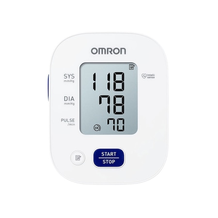 Tensiometru de brat complet automat Omron M2, Tehnologie Intellisense, Aparat validat clinic, Alb/Gri