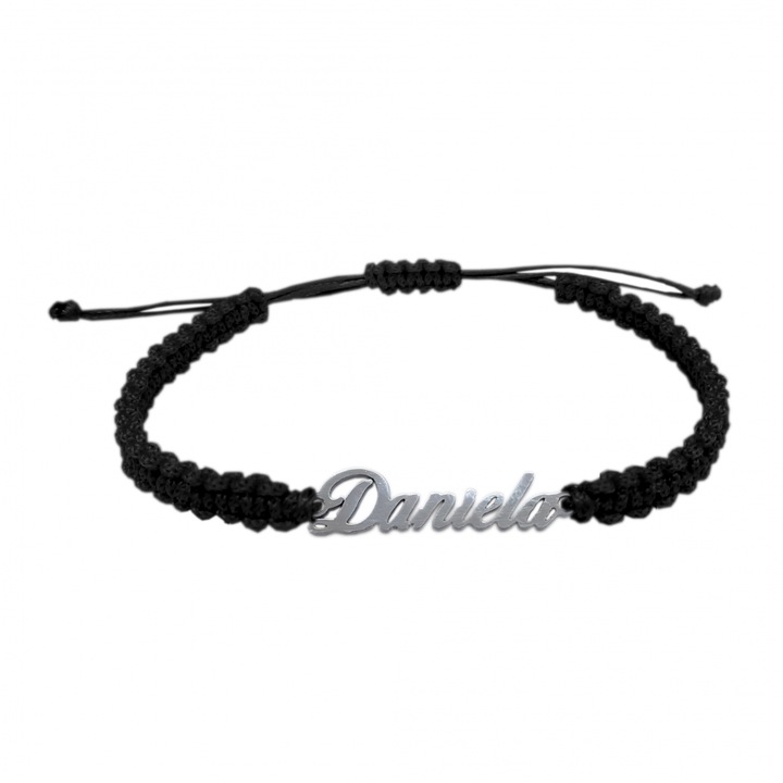 Bratara din snur impletita manual personalizata cu nume DANIELA din argint reglabila 9449100 Dras