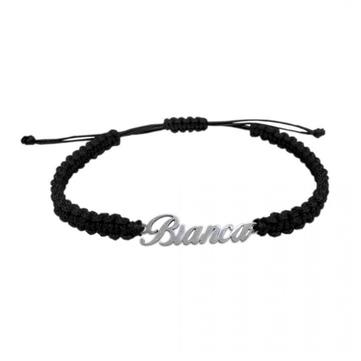 Bratara din snur impletita manual personalizata cu nume BIANCA din argint reglabila 9450100 Dras
