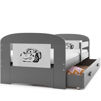 Pat pentru copii, Interbeds, Filip 163x86 cm , GRI/Alb Pat pentru copii, Interbeds, Filip 163x86 cm , GRI/Alb