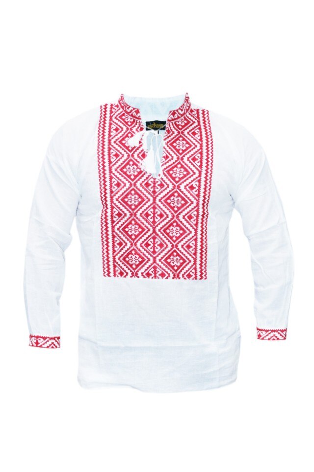 Bluza barbati tip ie, brodata traditional, Alb, DAE6640, Alb