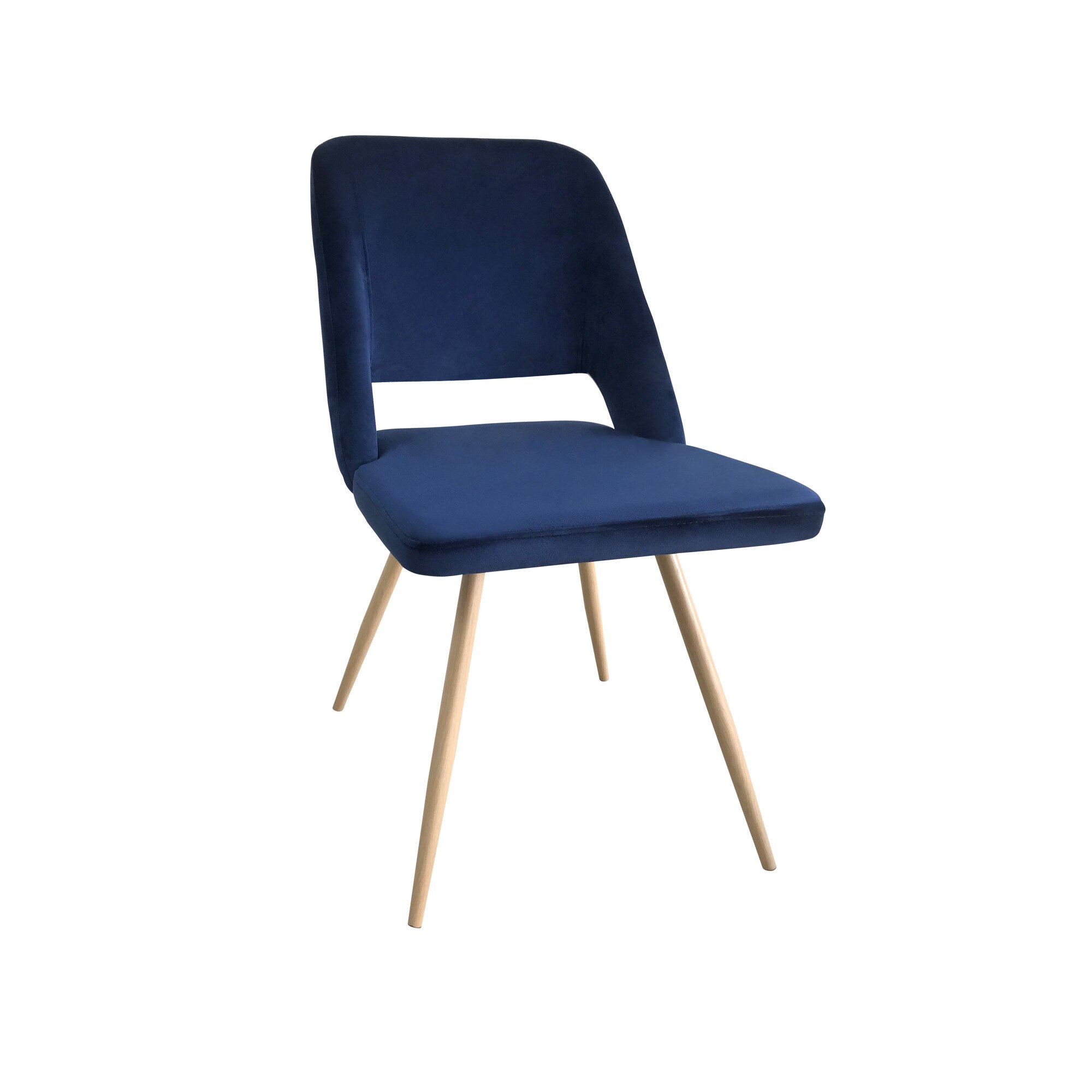 Scaun dining MELINA, catifea, picioare metalice, albastru cobalt