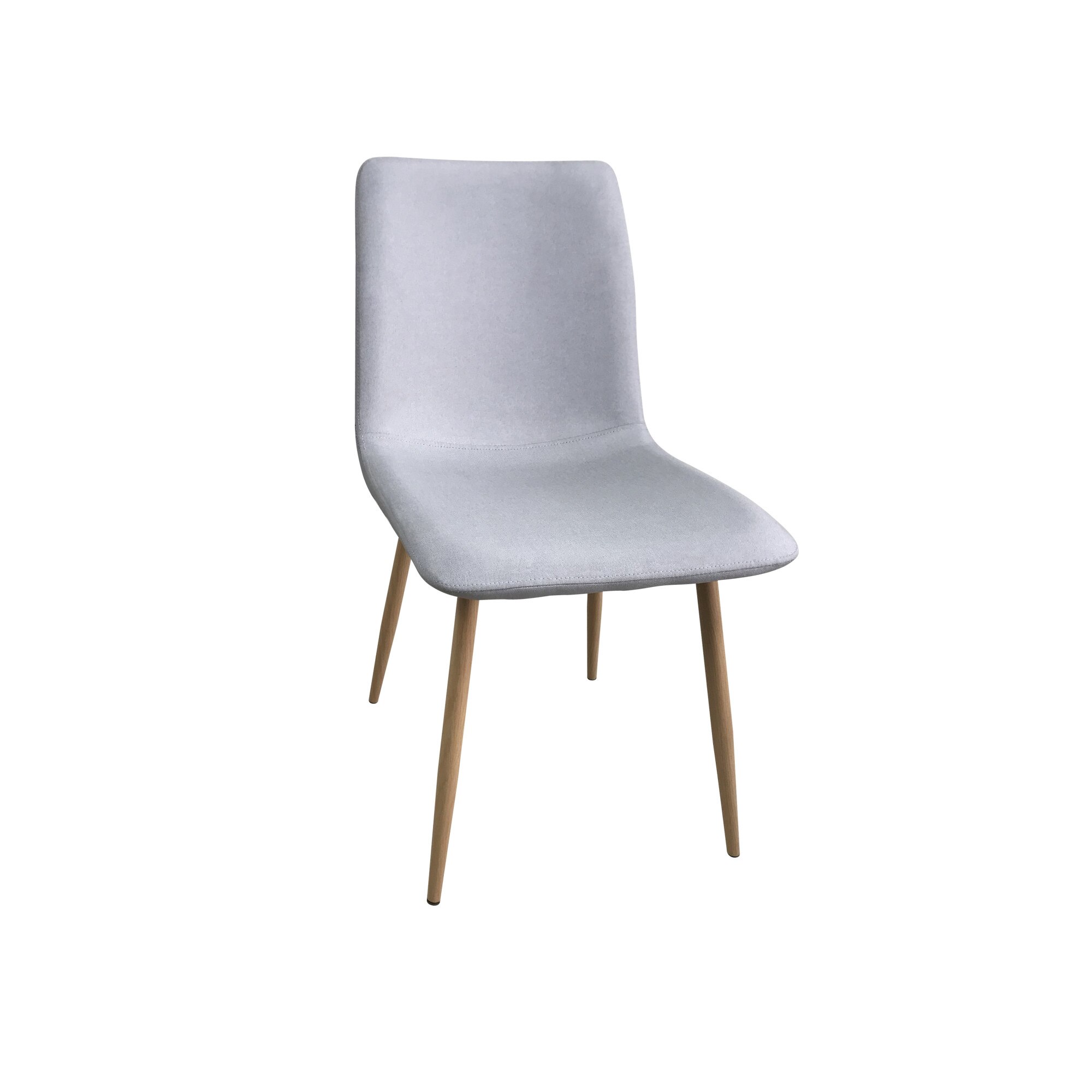 Scaun dining VERA, textil, picioare metalice, gri deschis