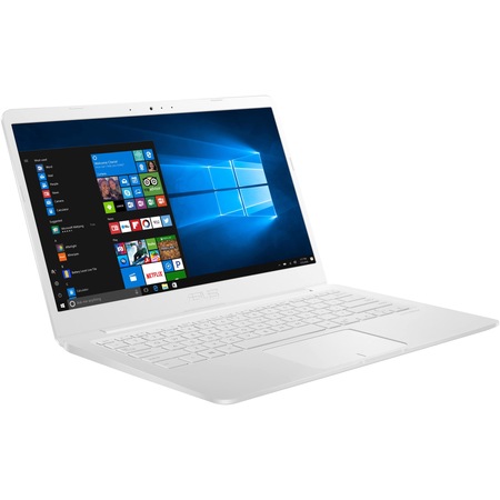 Laptop ultraportabil ASUS E14 Thin E406MA cu procesor Intel® Celeron® N4000 pana la 2.60 GHz, 14", Full HD, 4GB, 64GB eMMC, Intel® UHD Graphics 600, Windows 10 Home S, Pearl White
