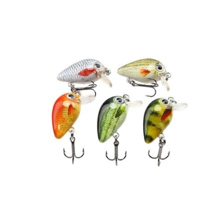Set 5 voblere clean, biban, avat, FISHINGBOX MAKE FISHING BETTER, plastic, abs, orange/galben, 3 cm