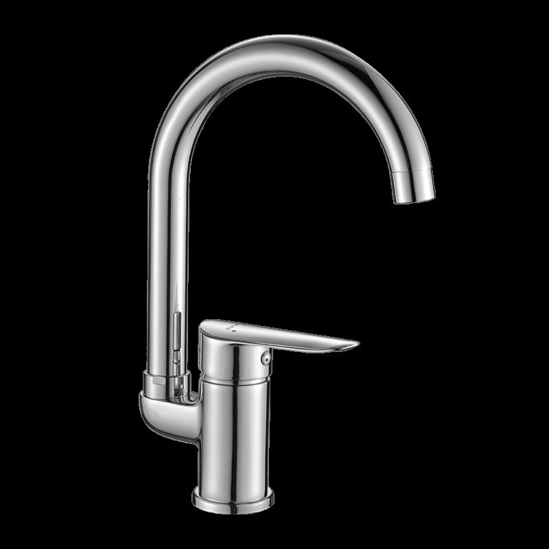 Baterie cu pipa pliabila, inalta, crom, Kuchinox