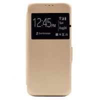 Husa View Book Magnet, tip carte, inchidere magnetica, Allview P8 Energy Mini, Auriu