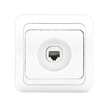 Priza Telefon Simpla 6P4C Eco, ingropat , 1A / 50 V , Comtec , culoare alb Priza Telefon Simpla 6P4C Eco, ingropat , 1A / 50 V , Comtec , culoare alb