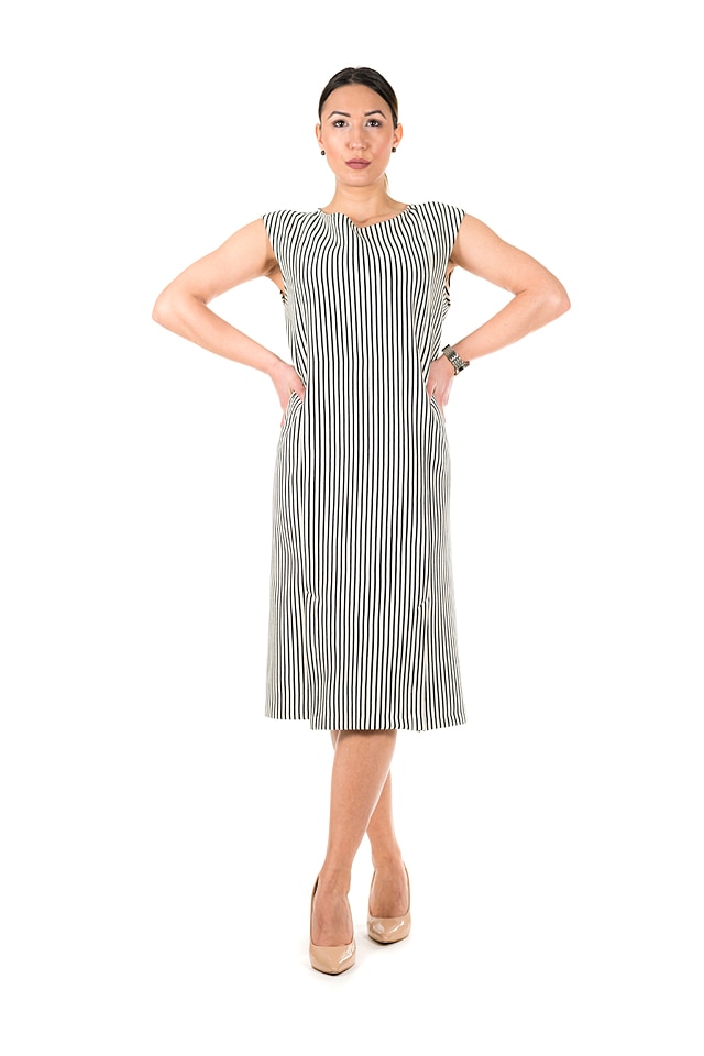 Rochie bio cotton dress Steffboutique , Material 100% bumbac, Alb/Bleumarin, Alb/Bleumarin