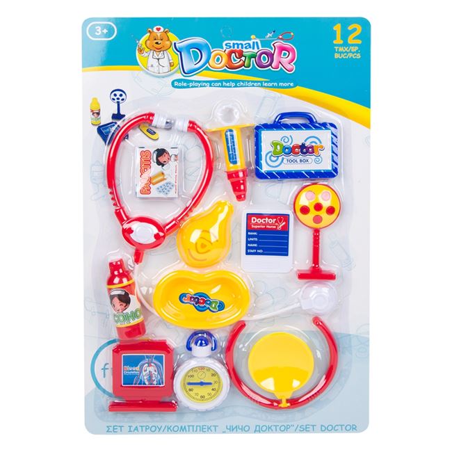 Set de joaca - Micul doctor cu 12 accesorii, +3 ani, multicolor