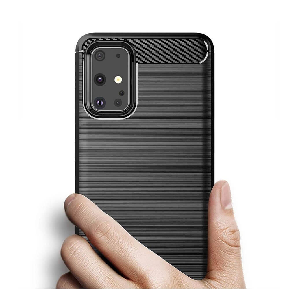 Husa pentru Samsung S20 Plus, Carbon Flexibil, Negru
