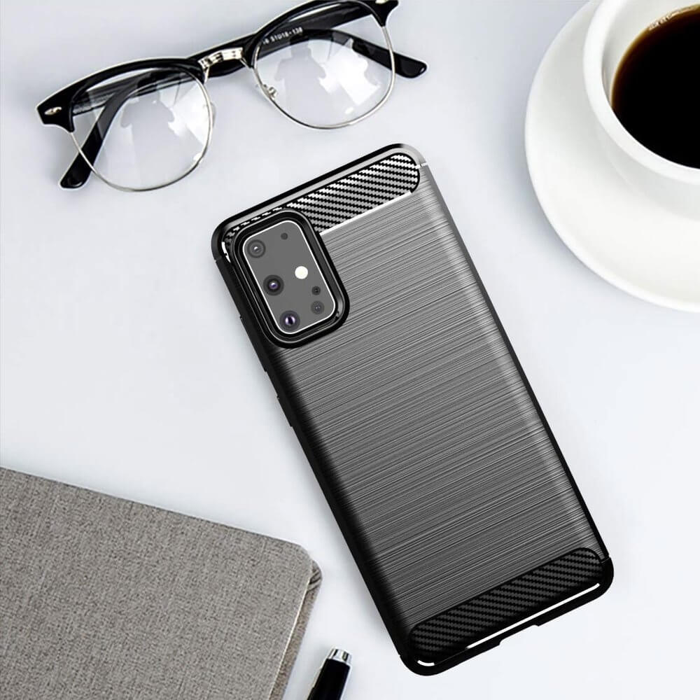 Husa pentru Samsung S20 Plus, Carbon Flexibil, Negru