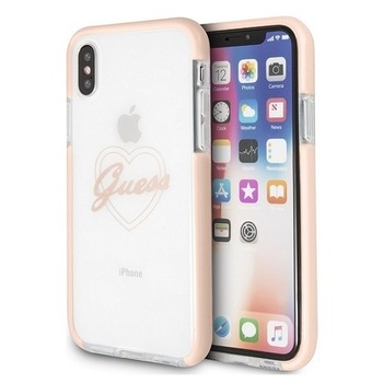 Husa iPhone X XS Guess Heart ShockProof Pink Husa iPhone X XS Guess Heart ShockProof Pink