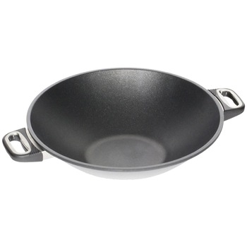 Tigaie Wok AMT Gastroguss cu manere laterale, 36 cm x 11 cm Tigaie Wok AMT Gastroguss cu manere laterale, 36 cm x 11 cm