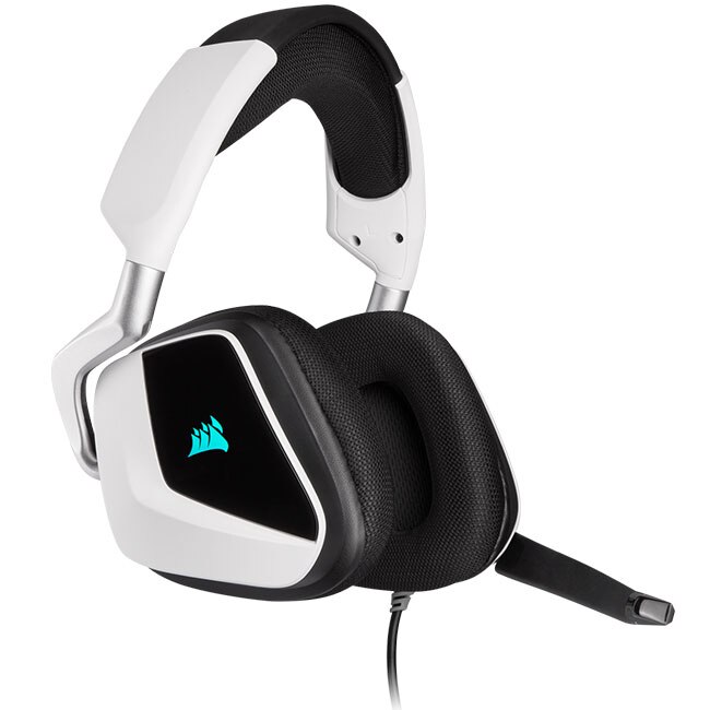 Casti cu microfon Corsair VOID RGB ELITE Premium Gaming, 7.1, Alb