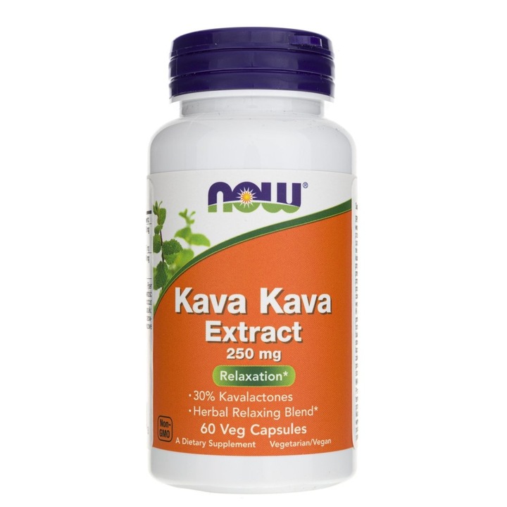 Suplimente alimentare, Now Foods, Kava Kava, 250 mg, 60 capsule