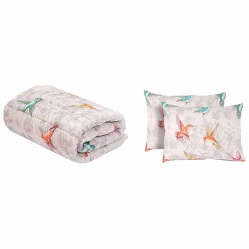 Set pilota 180x200 cm si 2 perne 50x70 cm Viseo Colibri Somnart, microfibra, 150 g/mp Set pilota 180x200 cm si 2 perne 50x70 cm Viseo Colibri Somnart, microfibra, 150 g/mp