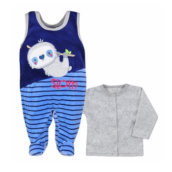 Compleu 2 piese salopeta si bluza pentru baieti Koala Leniwiec 3760, Multicolor Compleu 2 piese salopeta si bluza pentru baieti Koala Leniwiec 3760, Multicolor