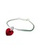 Zsinór karkötő piros szívkristállyal