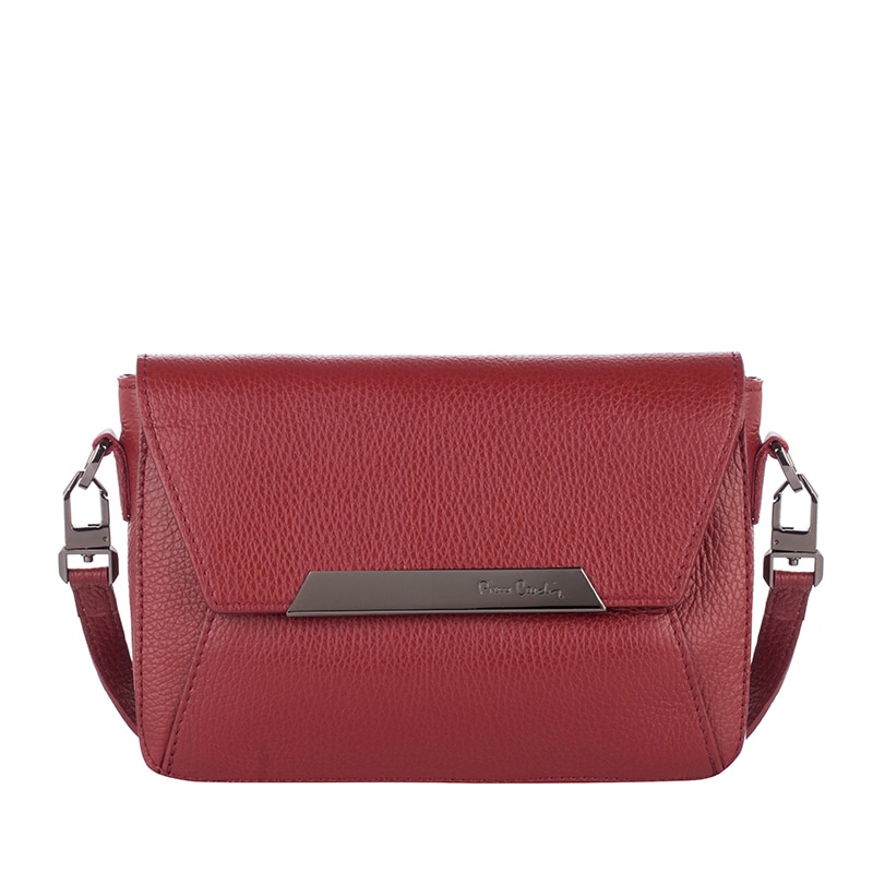 Geanta de umar, cochet, de piele naturala, Rosu