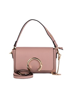 Anna Morellini, Geanta din piele cu bareta de umar Giada, Roz prafuit Anna Morellini, Geanta din piele cu bareta de umar Giada, Roz prafuit