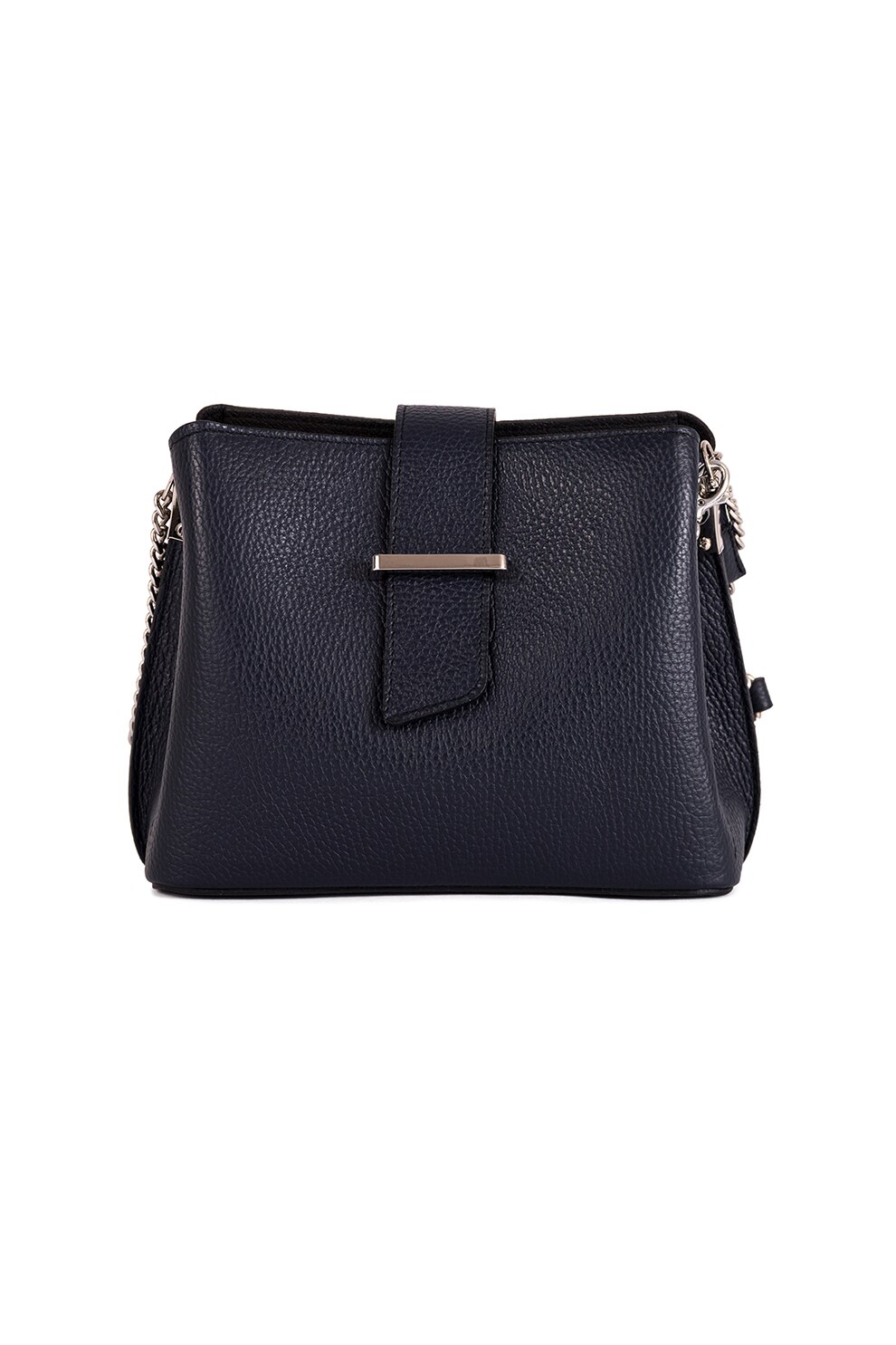 Anna Morellini, Geanta din piele cu bareta de umar Ciosa, Bleumarin inchis