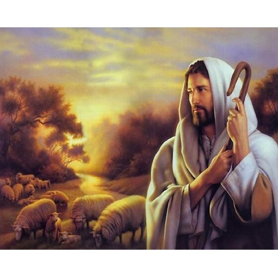 Pictura pe numere - Panza din bumbac pe rama de lemn 40*50 cm - Pastorul (WM-1452)