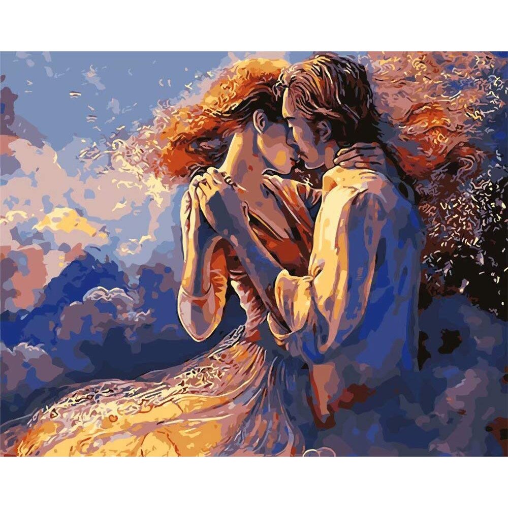 Pictura Pe Numere Criando - Panza din bumbac pe rama de lemn 60*75 cm - Poveste de iubire (PDP-620)