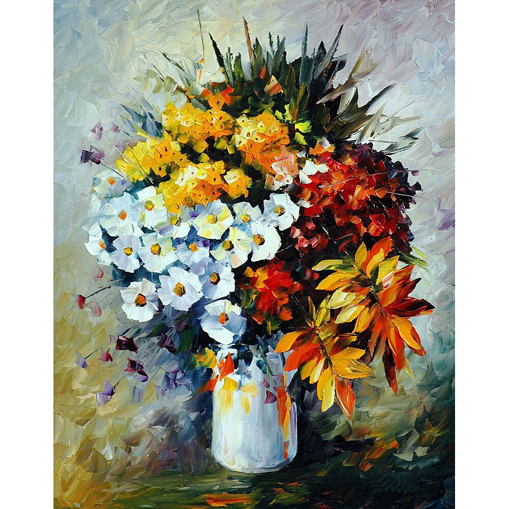Pictura pe numere - Panza din bumbac pe rama de lemn 40*50 cm - Buchet de flori (2) (PDP-544)