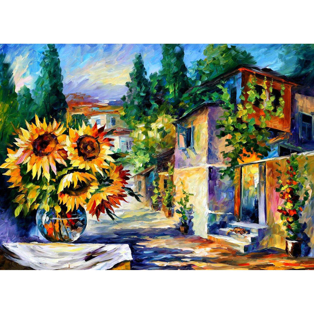 Pictura pe numere - Panza din bumbac pe rama de lemn 40*50 cm - Sunflowers (2) (PDP-541)