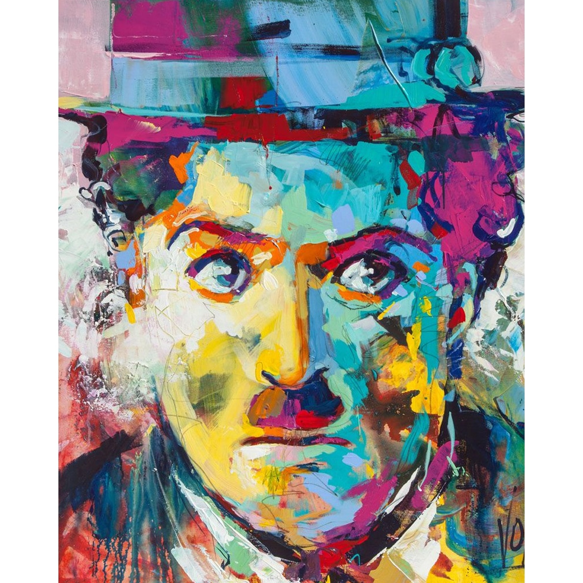 Pictura pe numere - Panza din bumbac pe rama de lemn 40*50 cm - Charlie Chaplin (PDP-345)