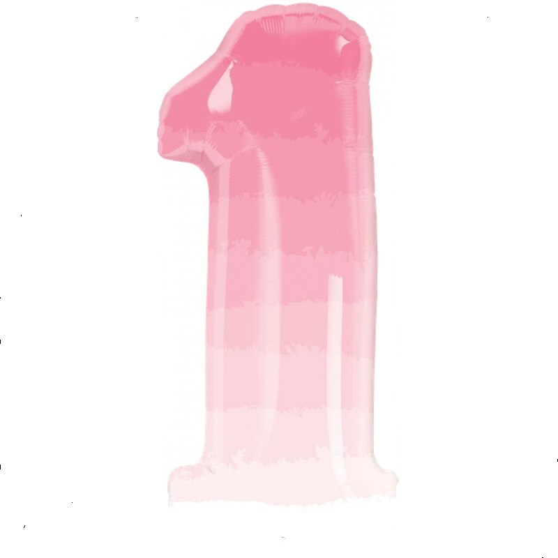 Balon Folie Figurina Cifra 1 Pink Ombre - 98 cm, Qualatex 13260