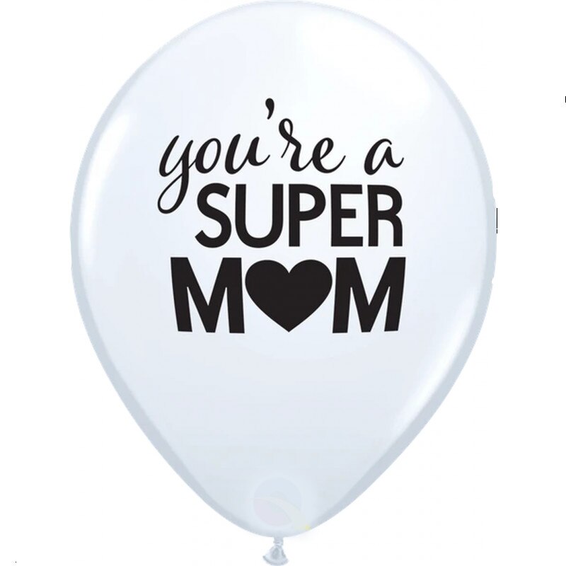 Set 10 Baloane Latex 11''/28 cm - You're A Super Mom, Qualatex 11268