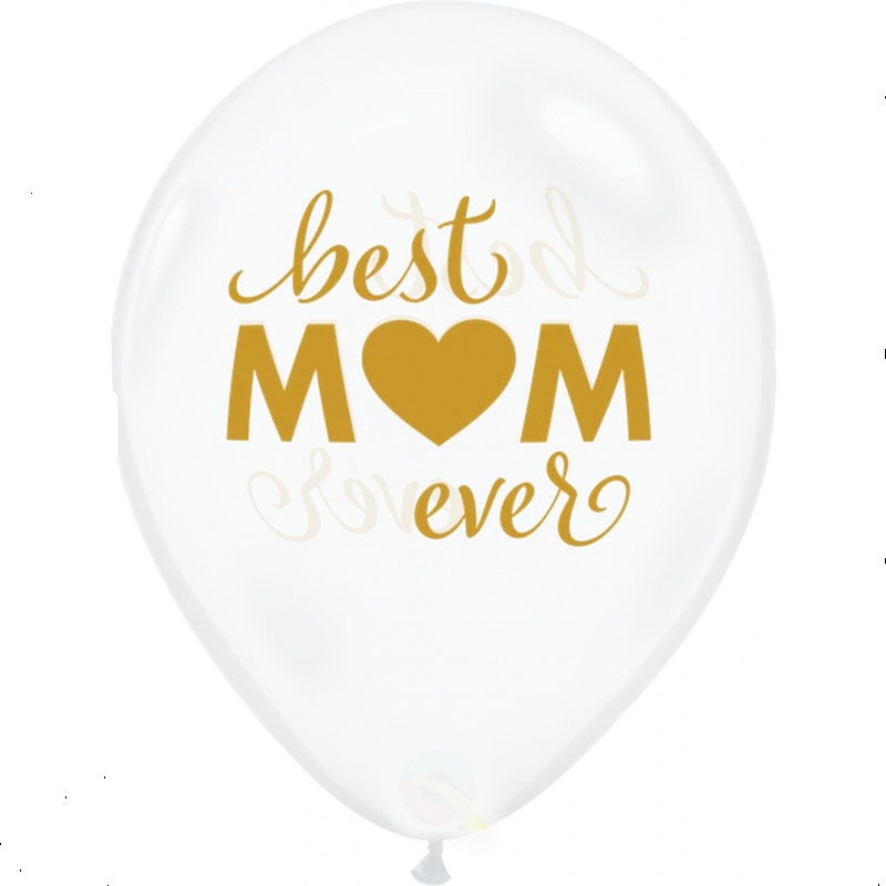 Set 10 Baloane Latex 11''/28 cm - Best Mom Ever, Qualatex 11243