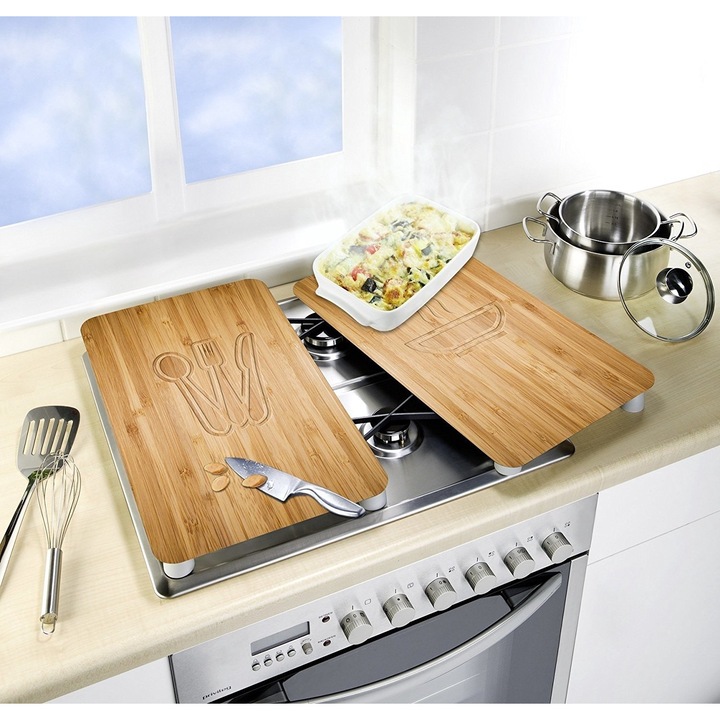 Set 2 placi protectoare pentru aragaz, Wenko, Lunch