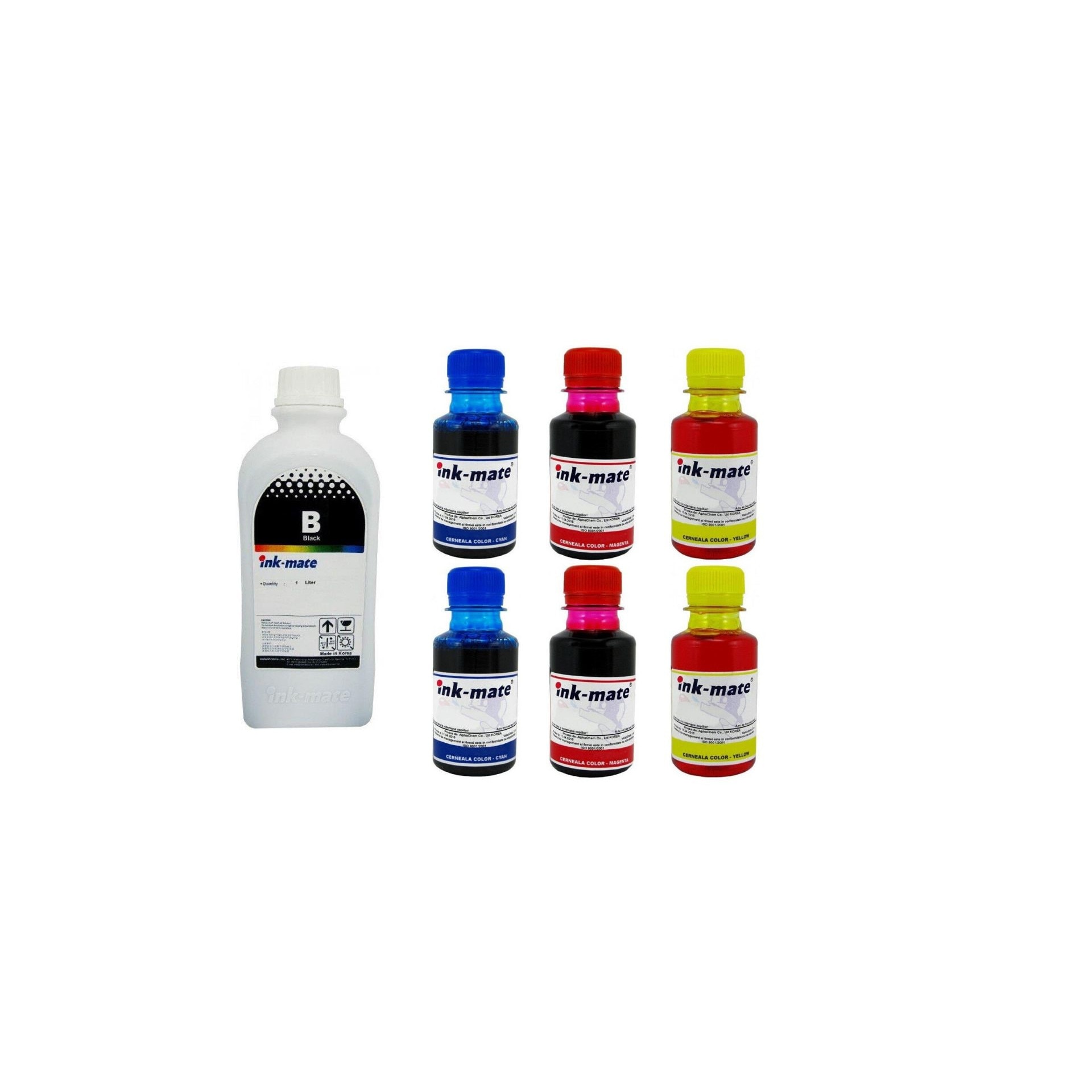 Pachet flacon refill cerneala Ink-Mate 1600ml CLI-8BK negru 1000ml CLI-8C cyan 200ml CLI-8M magenta 200ml CLI-8Y galben 200ml compatibil Canon