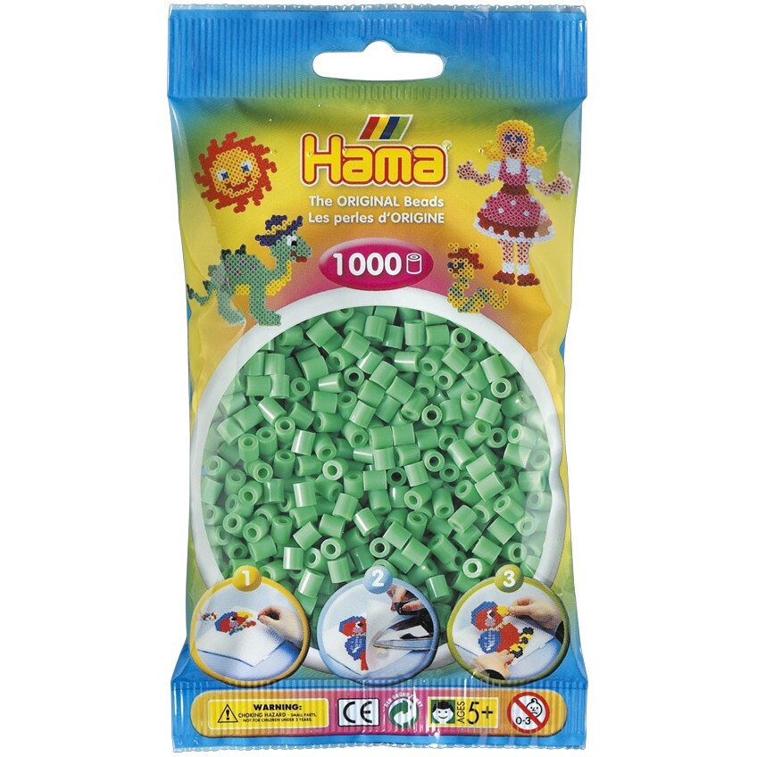Margele de calcat HAMA MIDI VERDE DESCHIS, 1000 buc in pungulita