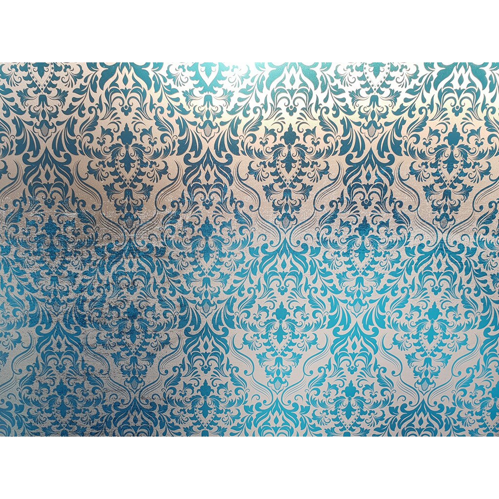 Folie geam autoadeziva Galla, Folina, model elegant albastru, 100 cm latime