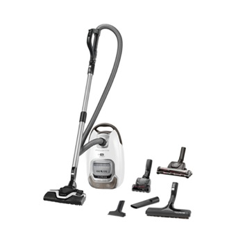 Aspirator cu sac Rowenta RO7487EA, Silence Force Allergy+, 400W, sac praf 4.5L, nivel zgomot 57dB, filtru HEPA, cap aspirare Power Air, alb/gri