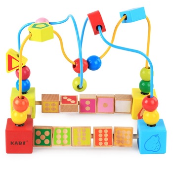 Jucarie interactiva, labirint motric, cu bile din lemn, numere si diverse forme, BBL1292 Jucarie interactiva, labirint motric, cu bile din lemn, numere si diverse forme, BBL1292