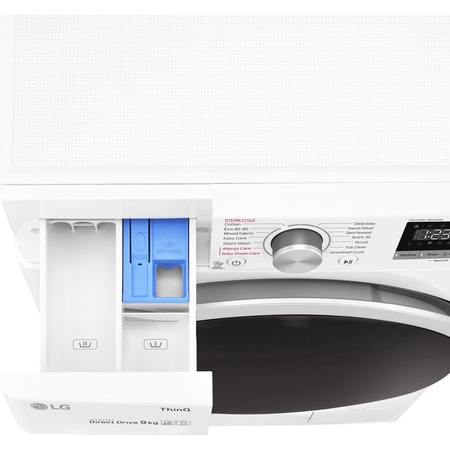 Masina de spalat rufe LG F4WT409AIDD, 9 kg, 1400 RPM, Clasa A+++, AI Direct Drive, Steam, Smart Diagnoisis, WiFi, Alb